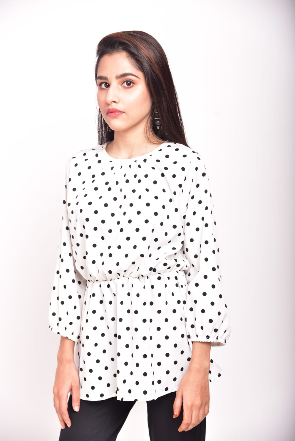 White dotted top