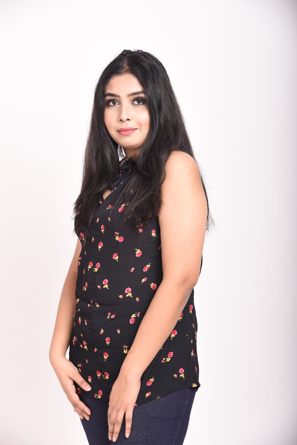 Black floral top
