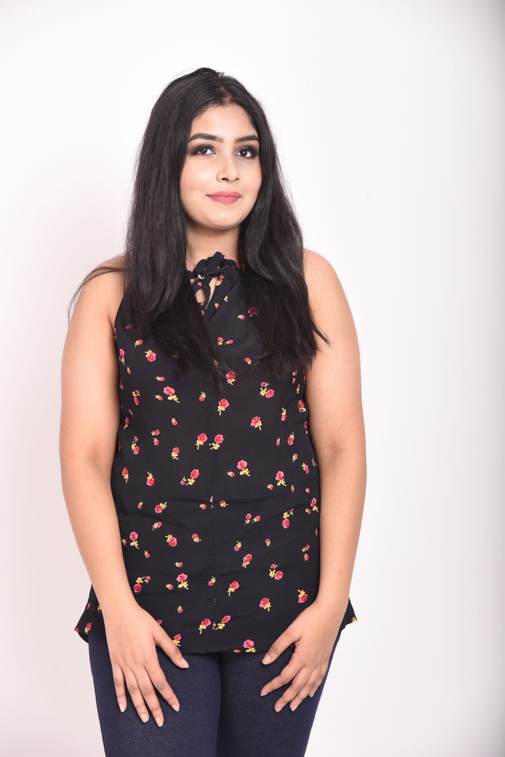 Black floral top