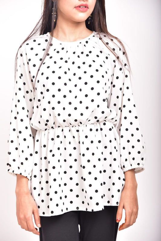 White dotted top